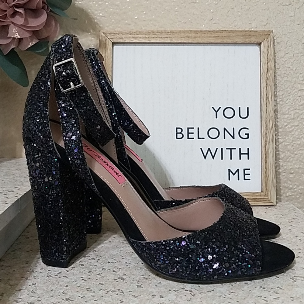 Betsey Johnson Heels - Black Sparkle